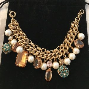 Jcrew pearl and blush stone charm bracelet